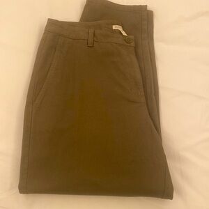 Eileen Fisher S 12 Green Lantern Pants linen cotton
